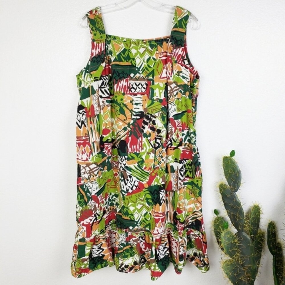 Vintage JAYLAN of California Summer Dress Tunic Colorful Abstract Art Print XL - Picture 6 of 11